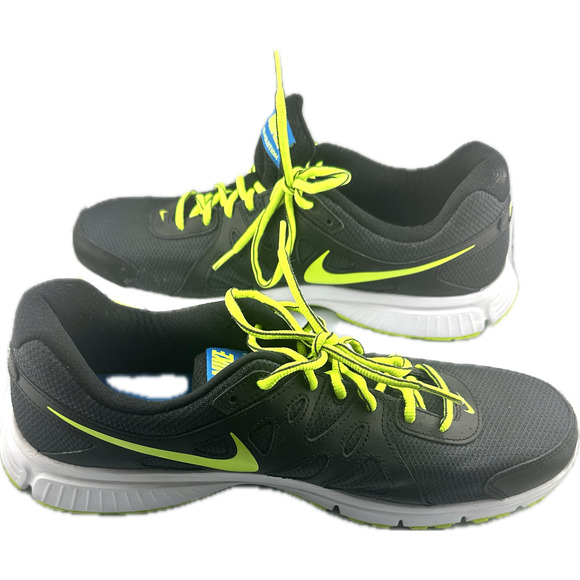 Men 13 NIKE Revolution 2 Black Volt NeonYellow Lo Top Sneakers - Picture 3 of 8